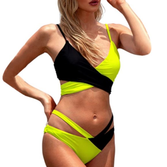 Women's New Bikini Mesh Swimsuit Color Matching